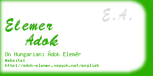 elemer adok business card